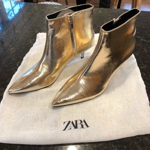 Zara Gold Booties NEW